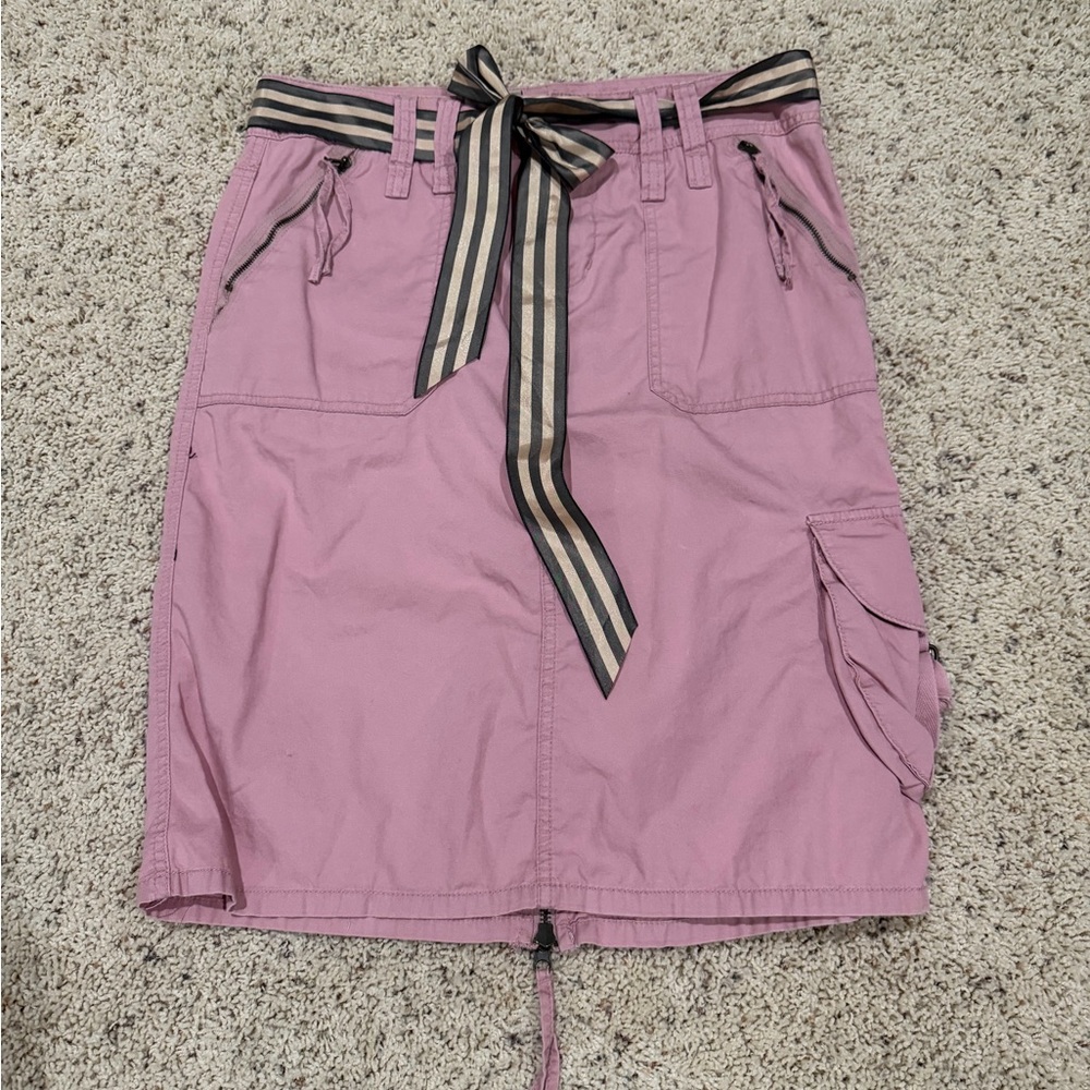 American Eagle Outfitters Pink Skirt with Striped Belt